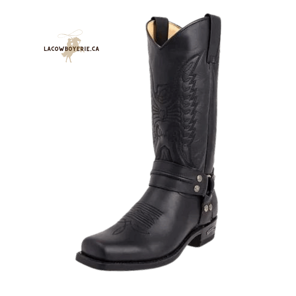 Botte Cowboy Western pour Hommes (Noir) - LaCowboyerie.ca