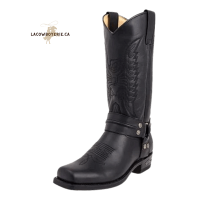 Botte Cowboy Western pour Hommes (Noir) - LaCowboyerie.ca