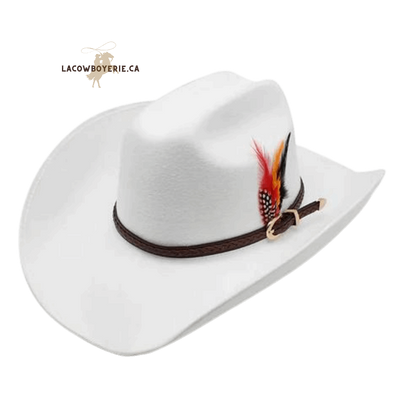 Chapeau Cowboy Élégance Pure (Texas) Blanc - LaCowboyerie.ca