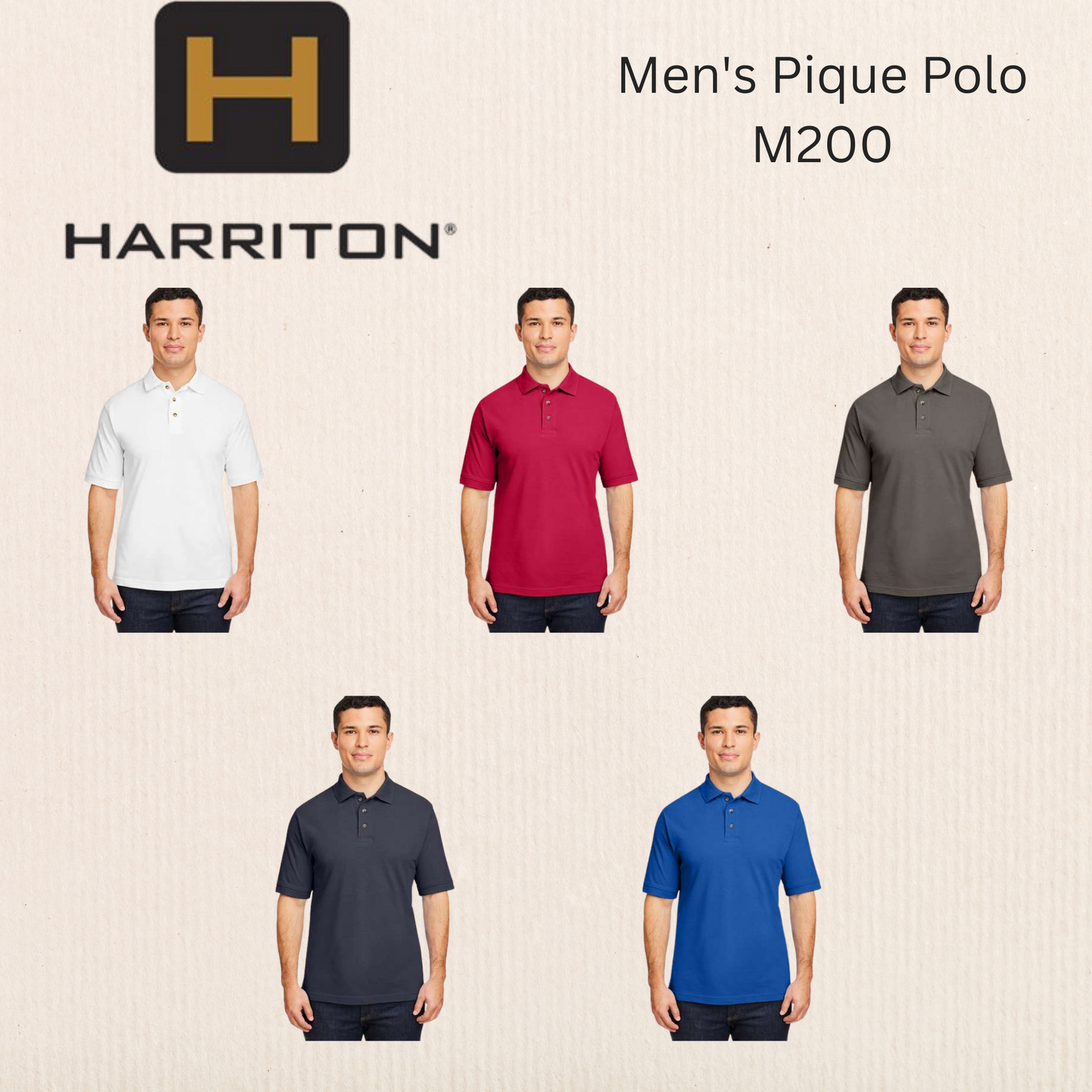 HARRITON - Men's Pique Polo - M200