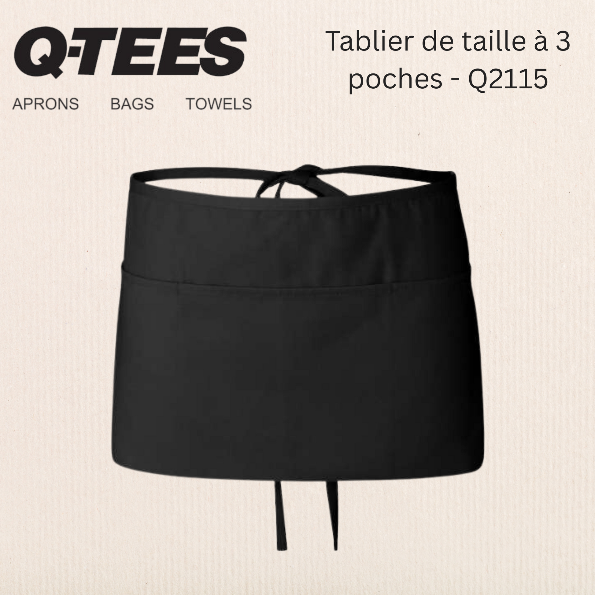 Q-Tees - Tablier de taille à 3 poches - Q2115