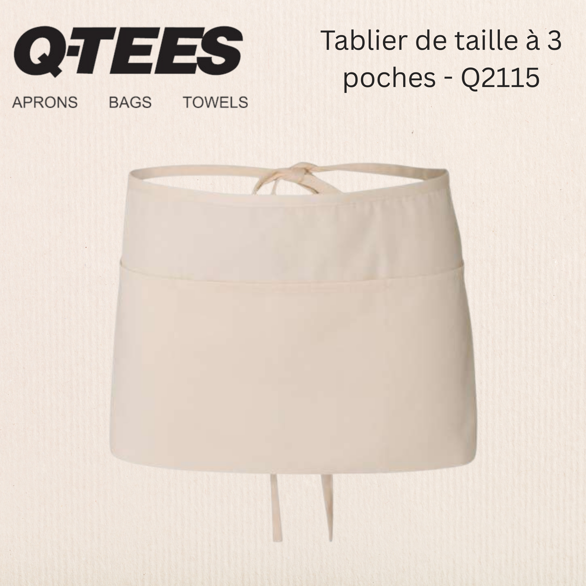 Q-Tees - Tablier de taille à 3 poches - Q2115