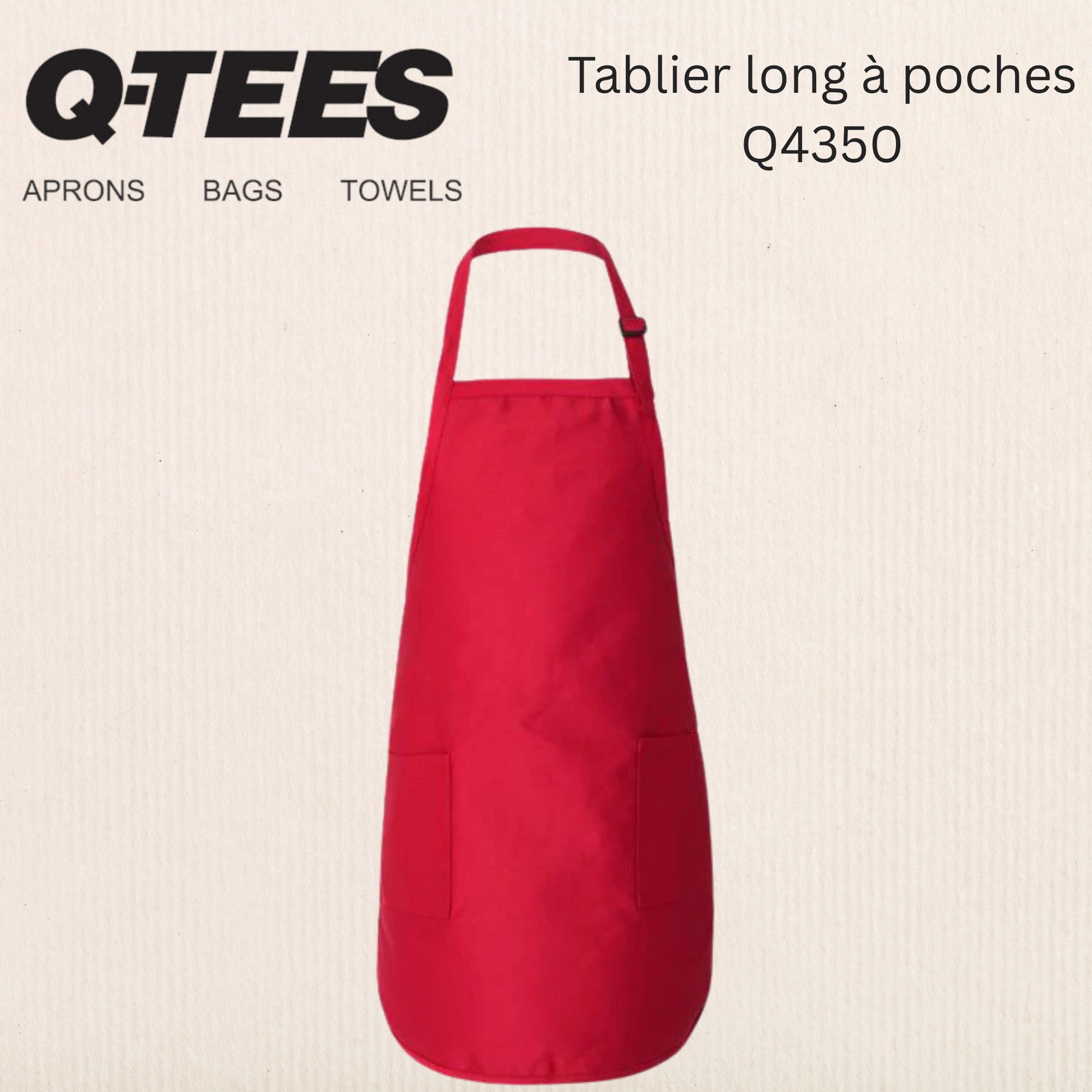 Q-Tees - Tablier long à poches - Q4350