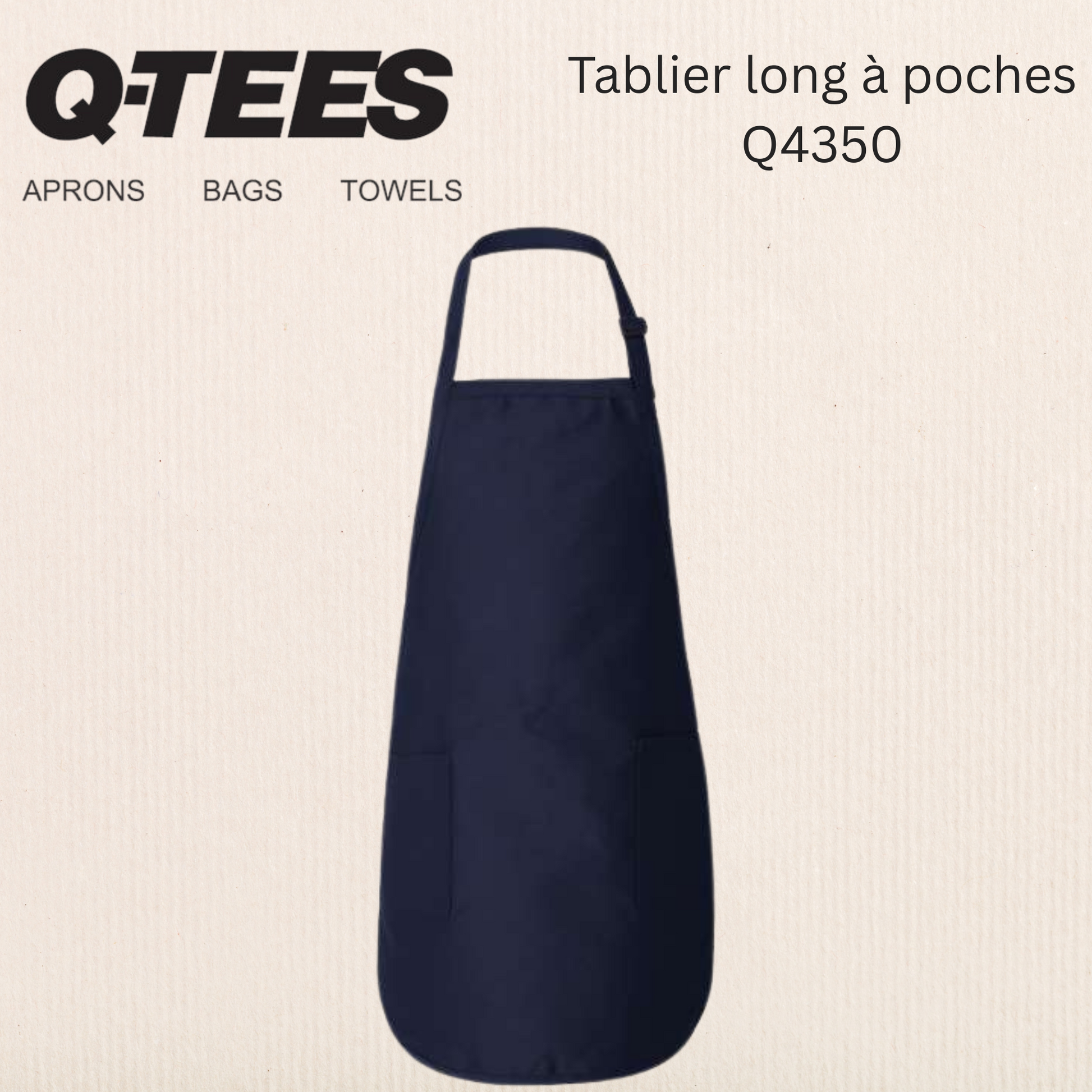 Q-Tees - Tablier long à poches - Q4350